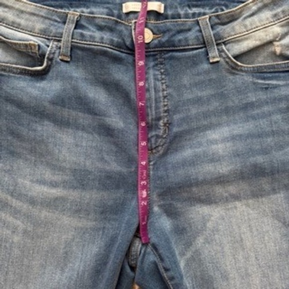 LC Lauren Conrad Skinny Jeans Medium Wash Distressed Cuffed Women's Size 14 - Picture 3 of 12